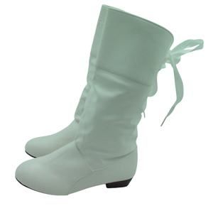 Women's Shein Almond Toe White Mid‎ Calf Boots Pull On Back Lace Size EU 41-US10